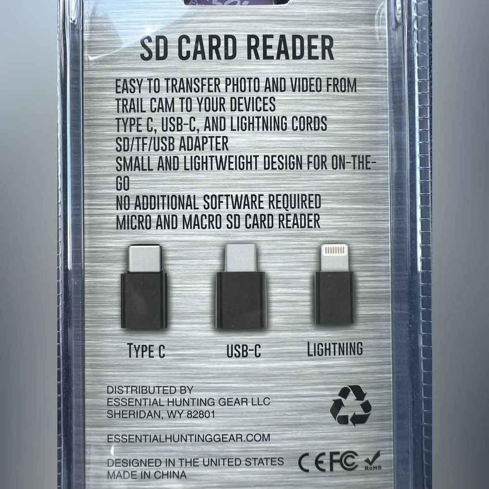 Essentials Multi-Port SD Card Reader - Black and Gray